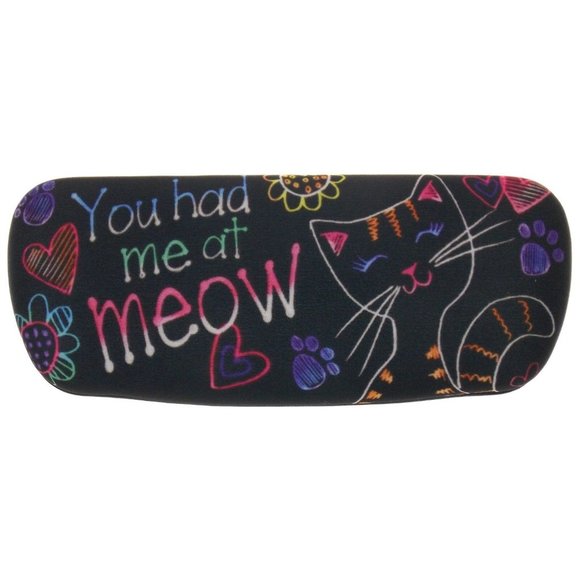 You Had Me At Meow Eyeglass Hard Case Lens Cloth Licensed Eye Sun Glasses Padded - Picture 3 of 5